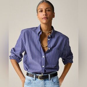 NWT! J. Crew | Garçon classic shirt | Blue striped cotton poplin | Size 12